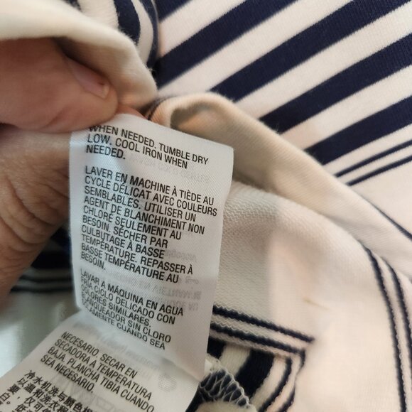 Charter Club Womens Size 2X Striped Henley Shirt Long Sleeve Quarter Button Navy - Picture 11 of 16